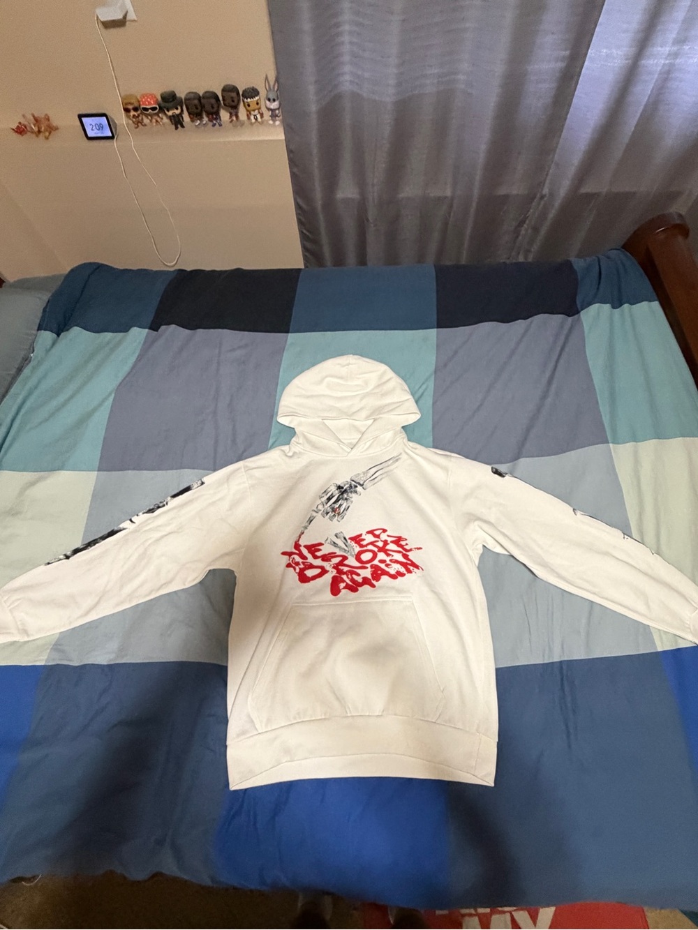 Vlone X NBA YOUNGBOY Bones hoodie Size